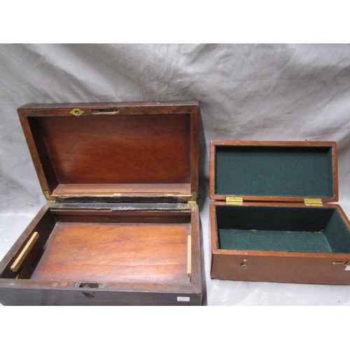 57 - VICTORIAN WOODEN BOX; ONE OTHER