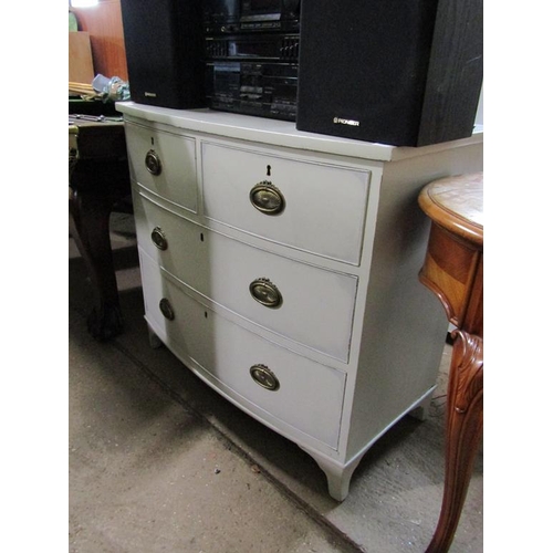 577 - PAINTED BOW FRONTED CHEST