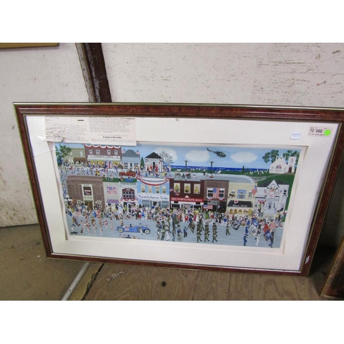 138 - FRAMED CRUISE SHIP EPHEMERA; PRINT