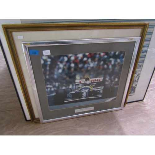 168 - QTY OF FRAMED PRINTS - MOTOR RACING ETC