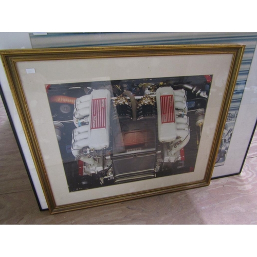 168 - QTY OF FRAMED PRINTS - MOTOR RACING ETC