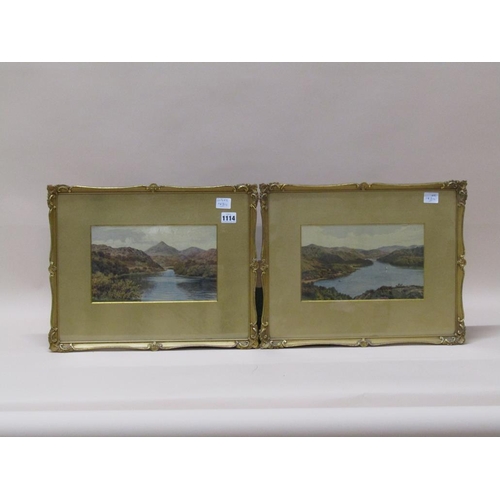 1114 - PAIR UNSIGNED SCOTTISH LOCHS, OIL ON BOARD FRAMED 16 x 26 cms