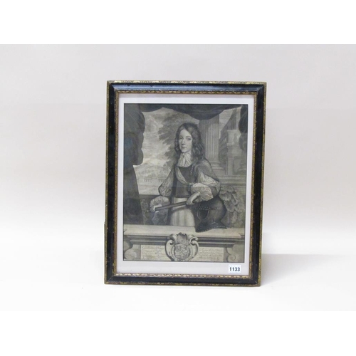 1133 - BLACK ON WHITE ENGRAVING, GUILLAUME HENRY F/G 40 x 30 cms