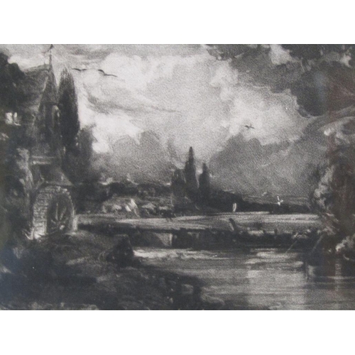 1138 - TWO B&W PRINTS AFTER JOHN CONSTABLE - A MILL & SUMMER AFTERNOON AFTER A SHOWER, BOTH F/G, APPROX 16C... 