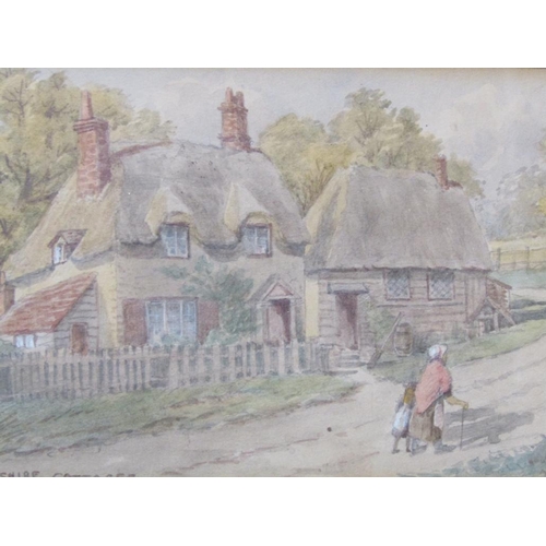 1140 - H BRAY - SERIES OF FOUR F/G WATERCOLOURS - RURAL VILLAGE SETTINGS, EACH APPROX 12CM X 21CM