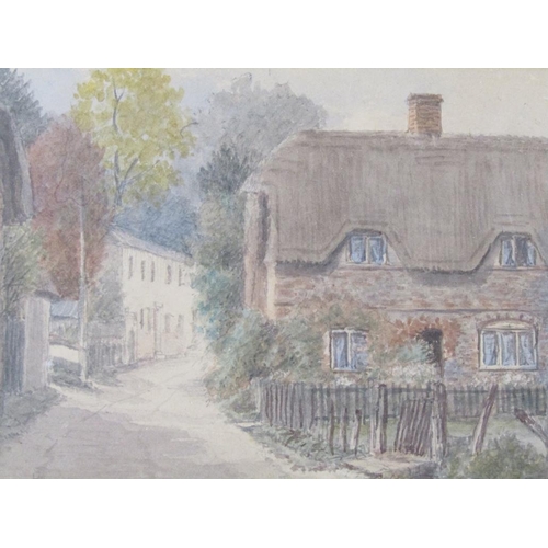 1140 - H BRAY - SERIES OF FOUR F/G WATERCOLOURS - RURAL VILLAGE SETTINGS, EACH APPROX 12CM X 21CM