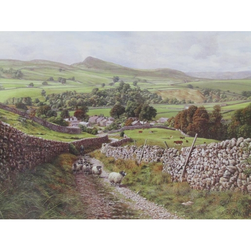 1142 - TWO F/G COLOURED PRINTS - NORTH OF ENGLAND FARM YARD SETTINGS, EACH APPROX 40CM X 56CM