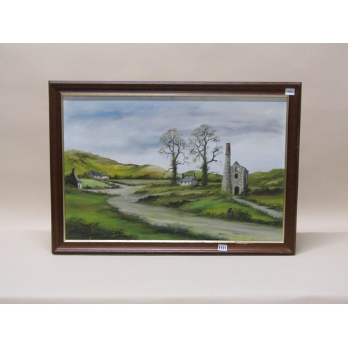 1151 - H BARLEY - CORNISH TIN MINE, SIGNED OIL ON CANVAS, FRAMED, 50CM X 75CM