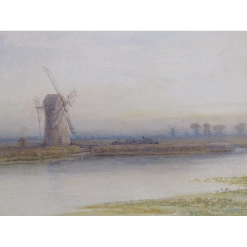 1169 - J W FRIPP - PAIR, NORFOLK BROADS, SIGNED WATERCOLOURS, F/G, EACH APPROX 15CM X 24CM