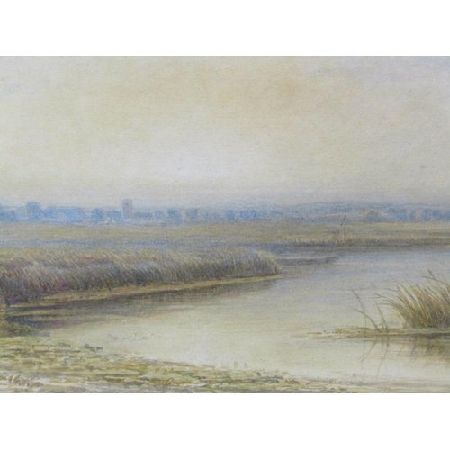 1169 - J W FRIPP - PAIR, NORFOLK BROADS, SIGNED WATERCOLOURS, F/G, EACH APPROX 15CM X 24CM