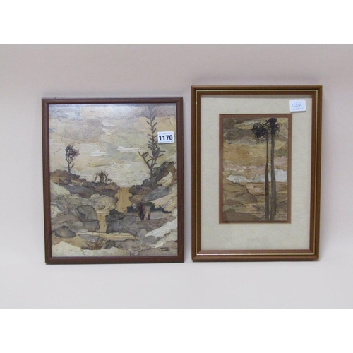 1170 - NORAH CLIFFE - TWO BARK PICTURES, F/G, 30CM X 25CM & 21CM X 14CM