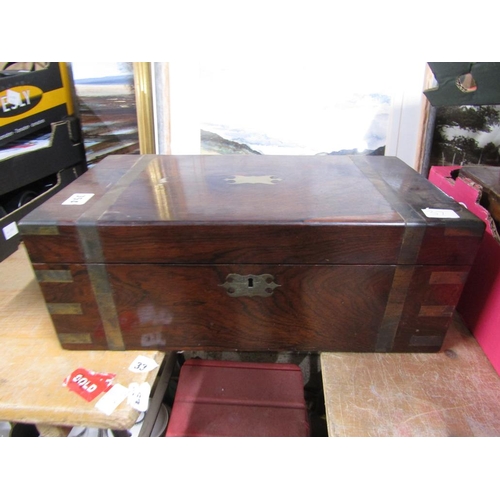 354 - GEORGIAN ROSEWOOD BRASSBOUND WRITING BOX