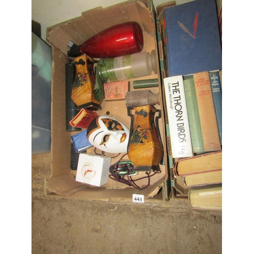 441 - BOX OF MISC TO INCL CHINA AND GLASS