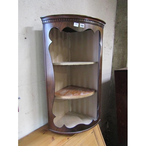 709 - MAHOGANY CORNER CUPBOARD