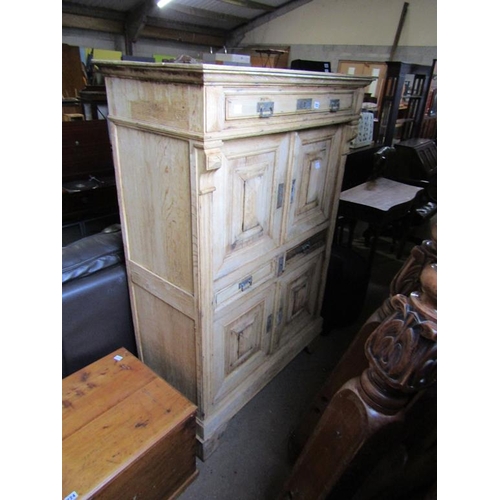 723 - BLEACHED OAK CUPBOARD