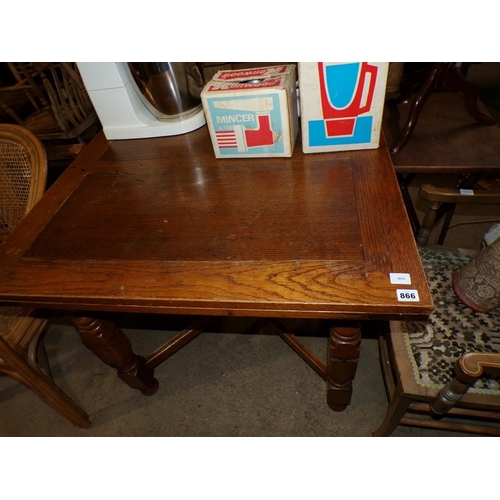 866 - OAK DRAWER LEAF TABLE