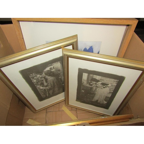 528 - BOX OF FRAMED PICTURES AND PRINTS