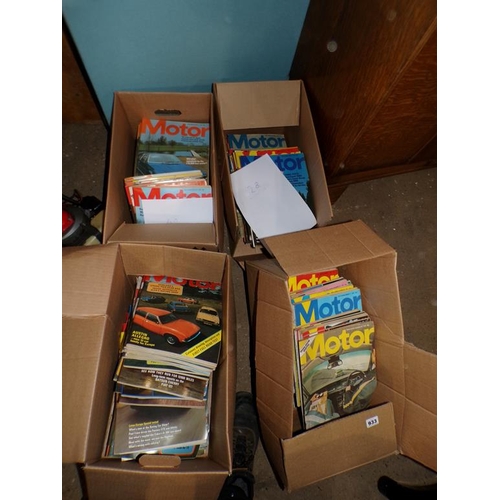 933 - FOUR BOXES OF MOTOR MAGAZINES