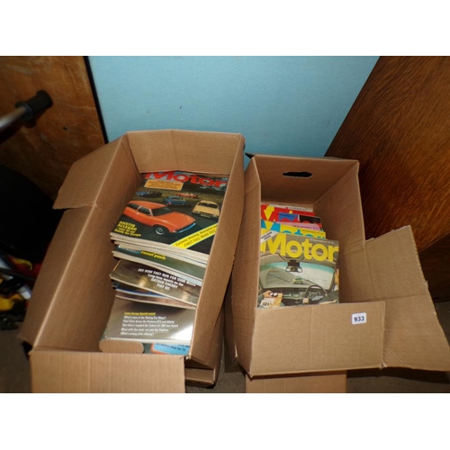 933 - FOUR BOXES OF MOTOR MAGAZINES