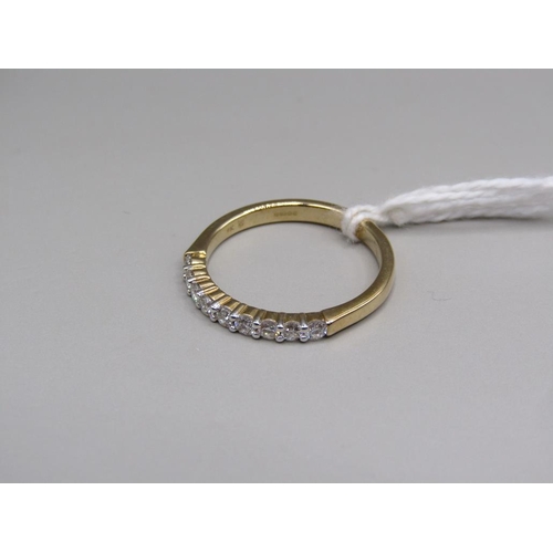 1449 - GOLD 9 STONE SDIAMOND HALF ETERNITY RING SIZE N