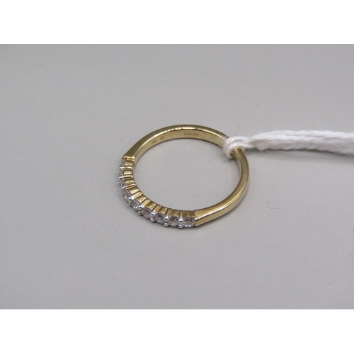 1449 - GOLD 9 STONE SDIAMOND HALF ETERNITY RING SIZE N