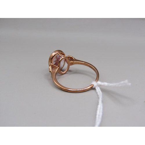 1451 - ROSE GOLD KUNZITE RING SIZE P