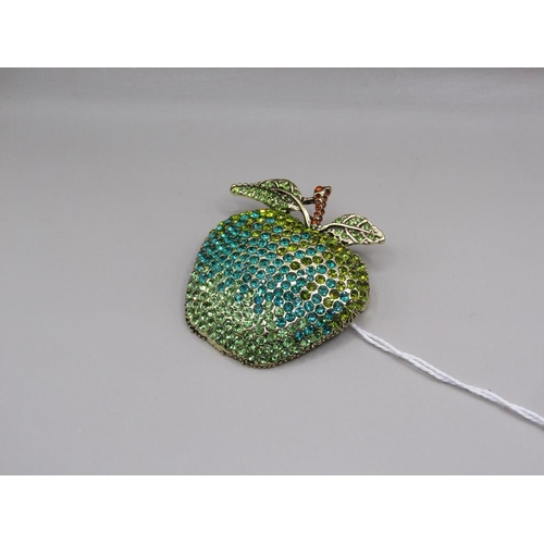 1463 - CRYSTAL APPLE BROOCH