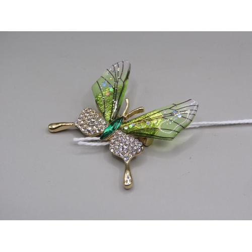 1466 - CRYSTAL BUTTERFLY BROOCH