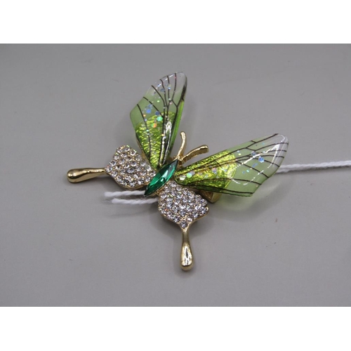 1466 - CRYSTAL BUTTERFLY BROOCH