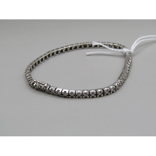 1402 - 18ct WHITE GOLD DIAMOND SET BRACELET 10.2g