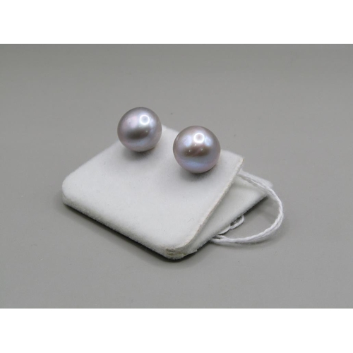 1418 - PAIR OF 14ct GOLD FRESHWATER PEARL EARRINGS