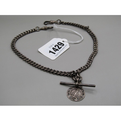 1429 - STERLING SILVER ALBERT CHAIN AND PENDANT