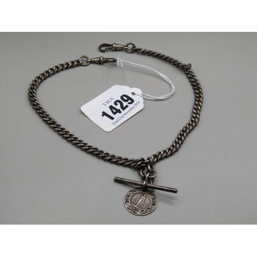 1429 - STERLING SILVER ALBERT CHAIN AND PENDANT