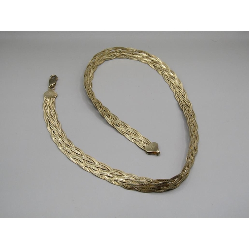 1430 - SILVER GILT PLAITED NECKLACE AND A SILVER NECKLACE