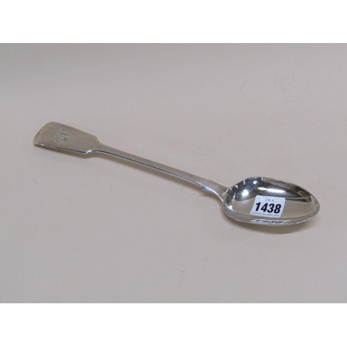 1438 - EARLY VICTORIAN SILVER SERVING SPOON, SAMUEL HAYNE & DUDLEY CATER LONDON 1853 4.4ozt