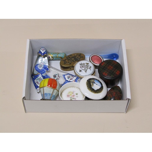 1478 - TWO BOXES OF ENAMEL AND OTHER BOXES AND COVERS