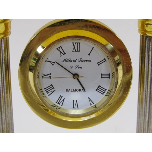 1382 - MILLARD REEVES AND SONS GOLD PLATED MANTEL CLOCK