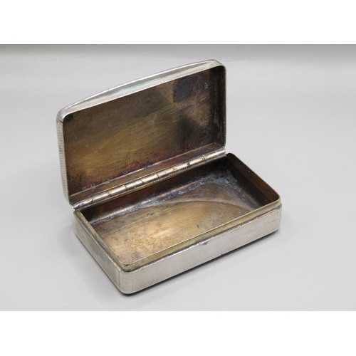 1340 - CONTINENTAL SILVER (MARKED 13) TABLE SNUFF BOX, 2.6ozt