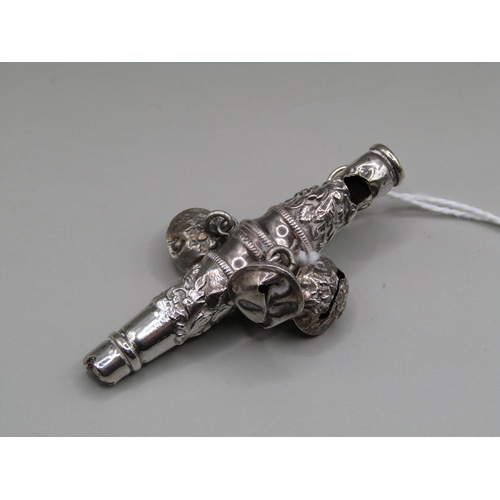 1349 - SILVER BABY RATTLE