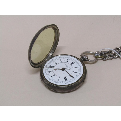 1352 - E HARRIS AND CO. LIVERPOOL SILVER POCKET WATCH AND SILVER ALBERT CHAIN