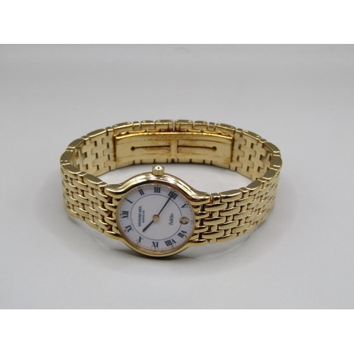 1357 - RAYMOND WEIL LADIES GILT METAL WATCH WITH PAPERWORK IN ORIGINAL WALLET