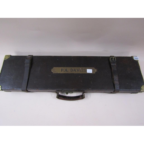 1243 - LEATHER GUN CASE, 84CM L