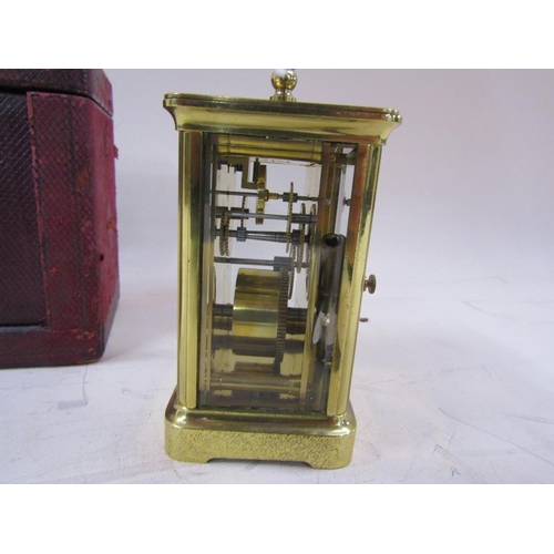 1292 - BRASS CARRIAGE CLOCK IN CASE