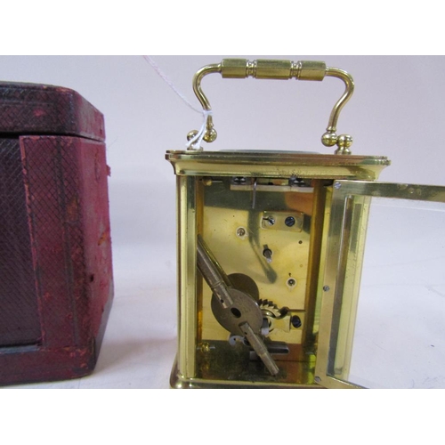 1292 - BRASS CARRIAGE CLOCK IN CASE