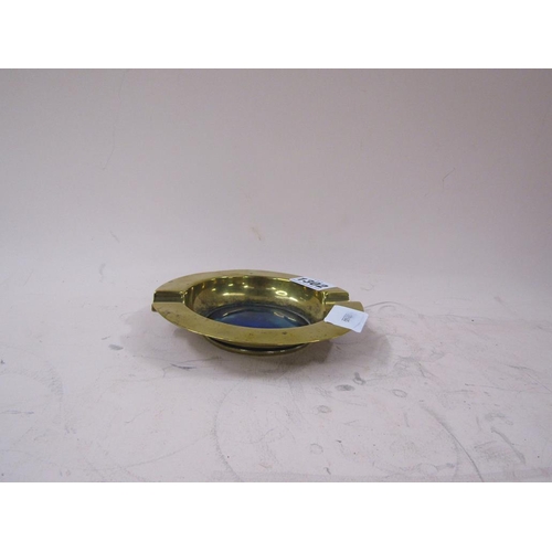 1302 - BRASS ENAMEL BASE RUSKIN ASHTRAY 13cms