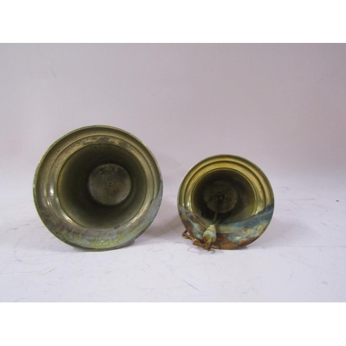 1318 - TWO REPLICA BRASS TITANIC SHIP BELLS