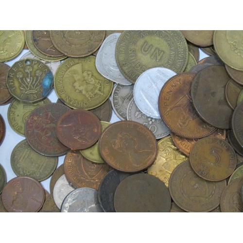 1516 - LARGE TRAY OF MIXED COMMEMORATIVE COPPER AND OTHER COINS