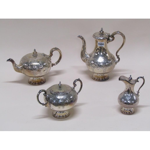 1524 - SILVER PLATED FOUR PIECE TEASET