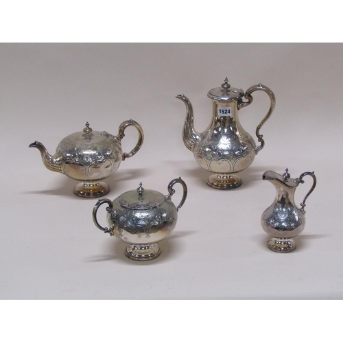 1524 - SILVER PLATED FOUR PIECE TEASET