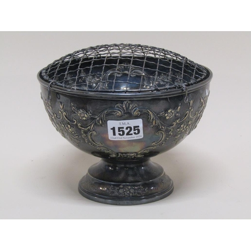 1525 - SILVER ROSEBOWL, LONDON 1896 11.6ozt